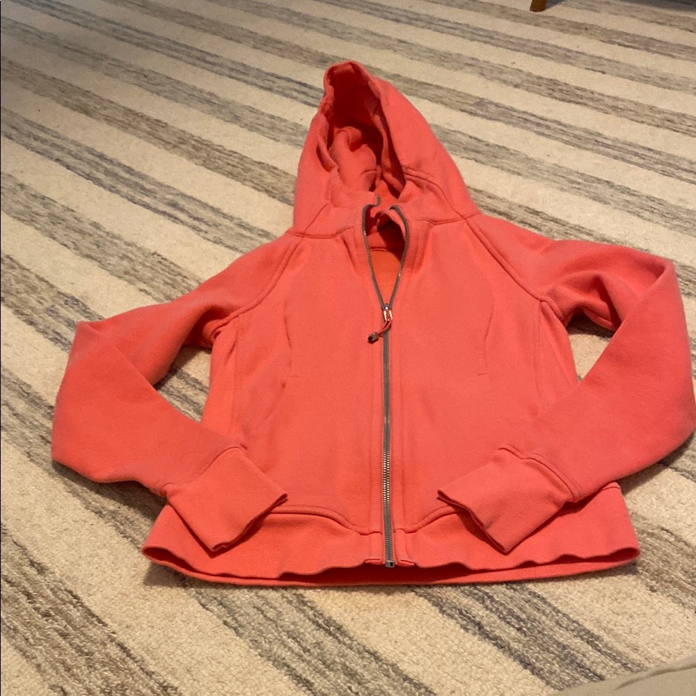 Coral Zip-Up Hoodie